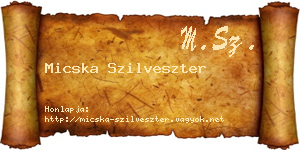 Micska Szilveszter névjegykártya