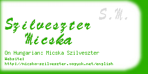 szilveszter micska business card